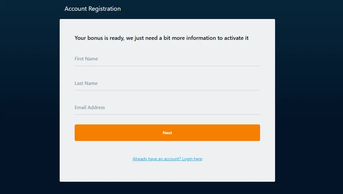 Registration and login to Cosmo casino